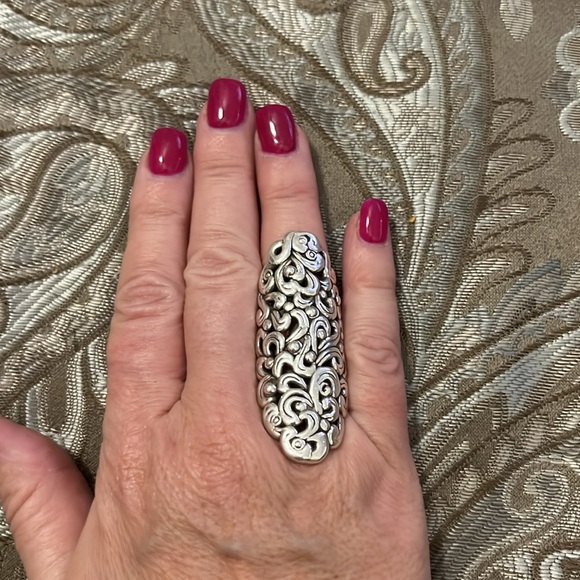 .925 Sterling silver Filagree Statement Ring - Picture 3 of 5